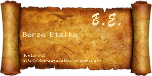 Berze Etelka névjegykártya